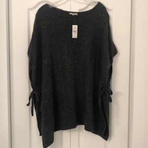LOFT xs/s charcoal poncho sweater!